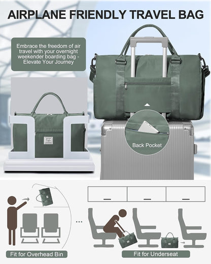 Gym Bag Womens Mens with Shoes Compartment and Wet Pocket Travel Duffel Bags for Women for Plane Sport Gym Tote Bag with Toiletry Bags Waterproof Weekend Overnight Carry on Bag Hospital Holdalls - Colors A
