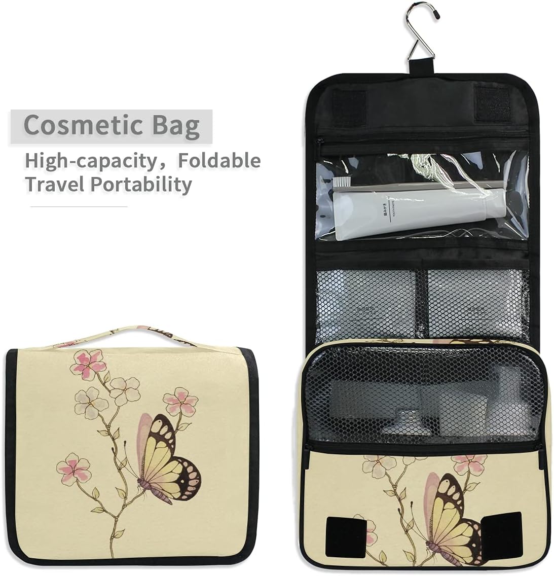 Hanging Travel Toiletry Bag Kit Makeup Case Cosmetics Organizer for Men Women - Colors A