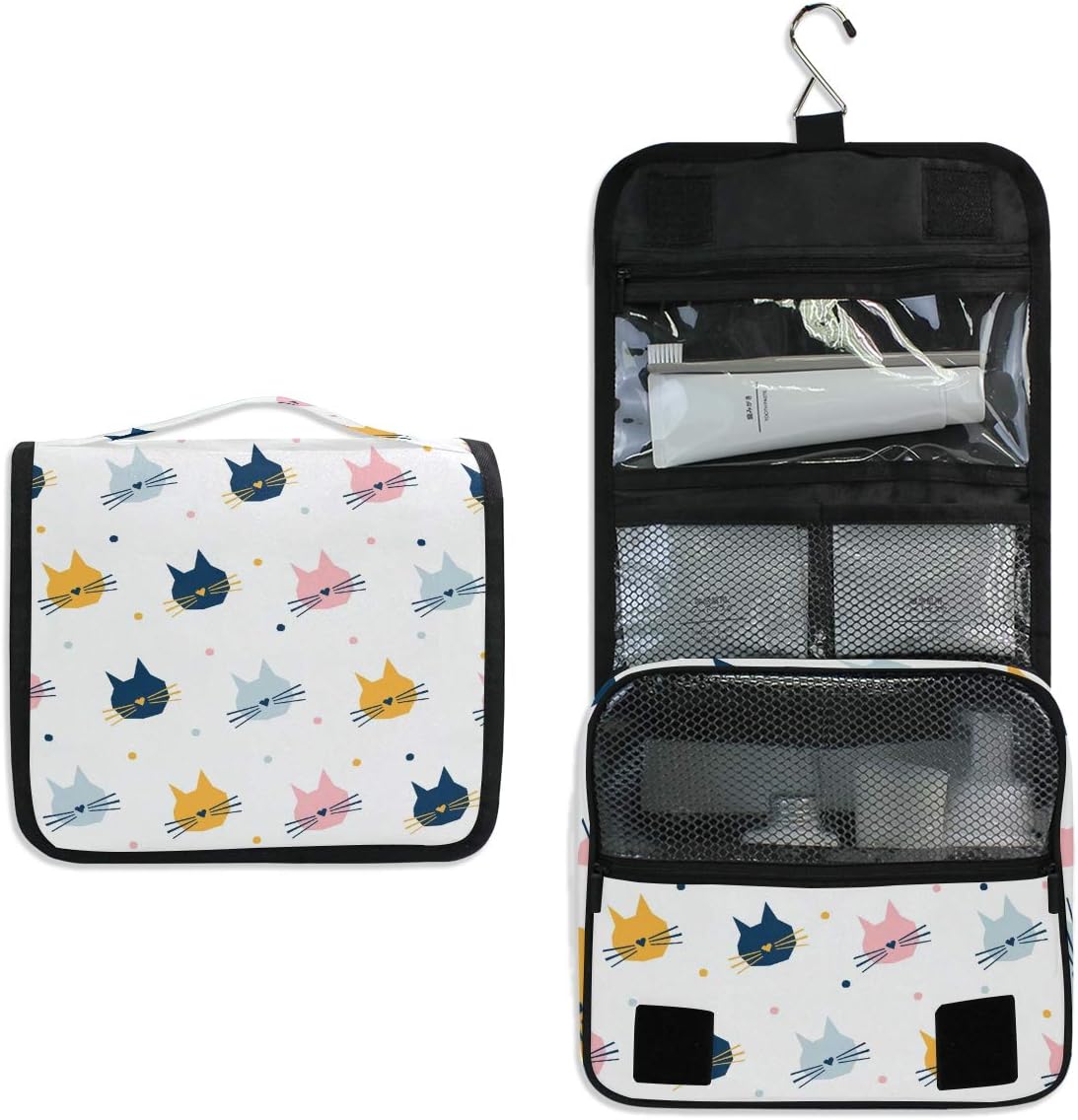 Hanging Travel Toiletry Bag Kit Makeup Case Cosmetics Organizer for Men Women - Colors A
