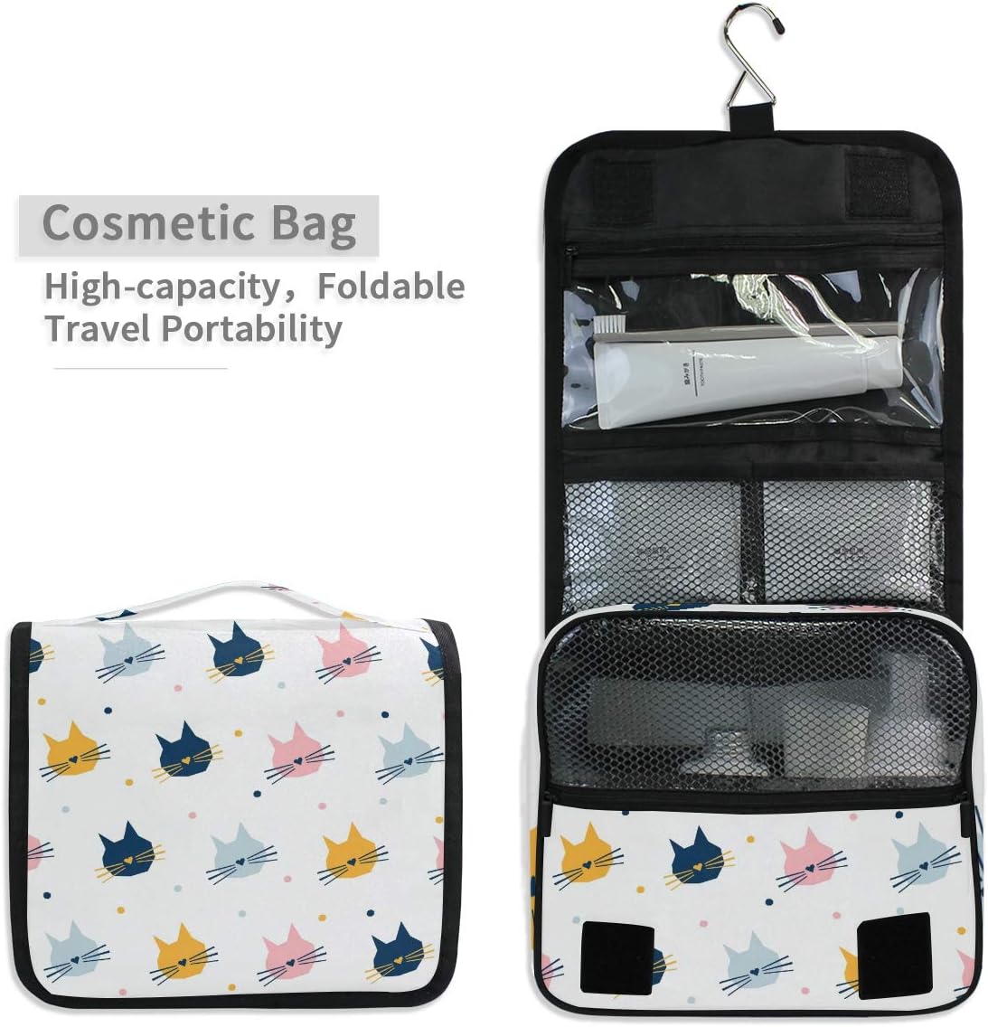 Hanging Travel Toiletry Bag Kit Makeup Case Cosmetics Organizer for Men Women - Colors A
