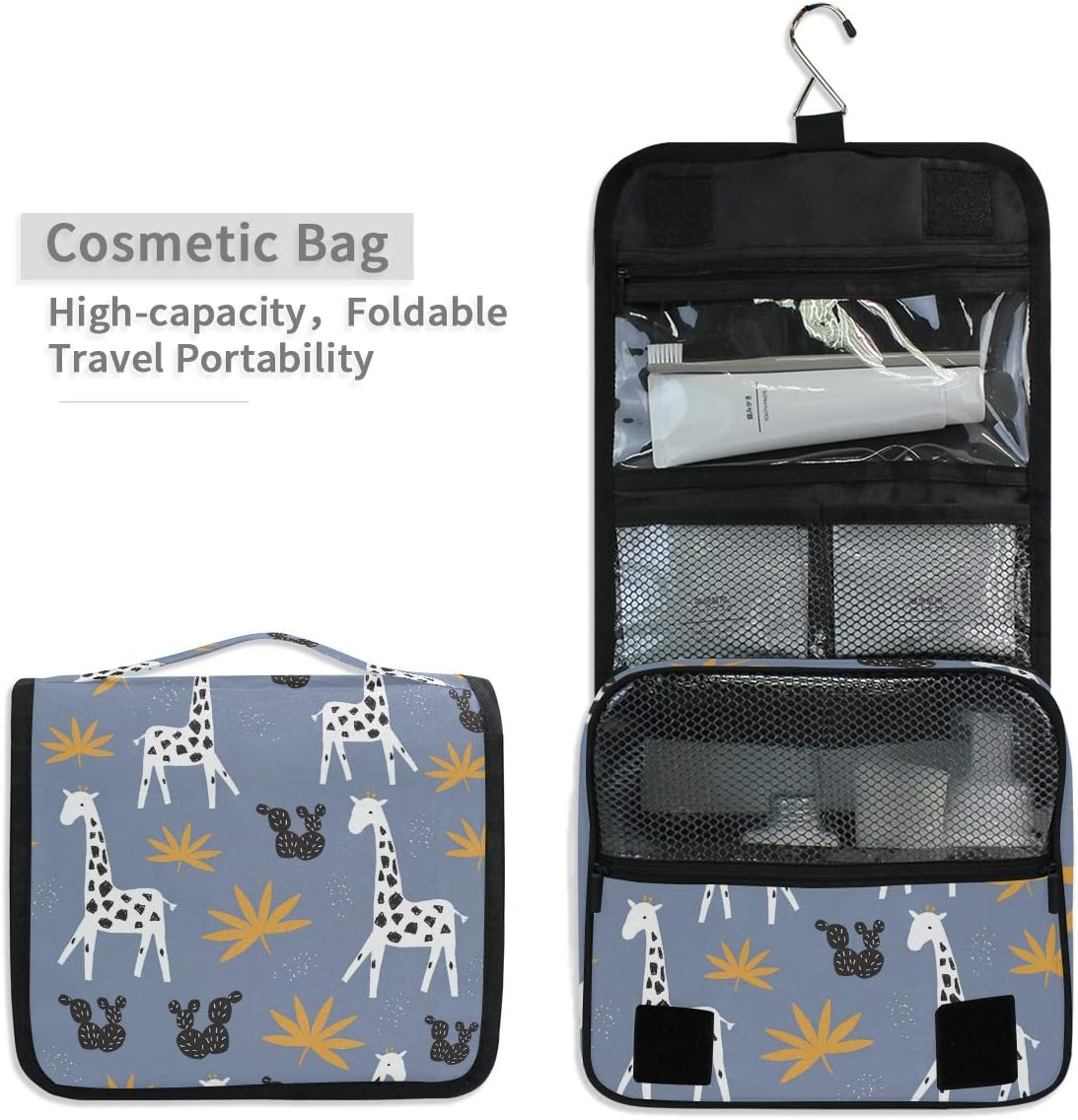 Hanging Travel Toiletry Bag Kit Makeup Case Cosmetics Organizer for Men Women - Colors A