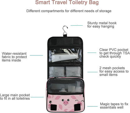 Hanging Travel Toiletry Bag Kit Makeup Case Cosmetics Organizer for Men Women - Colors A