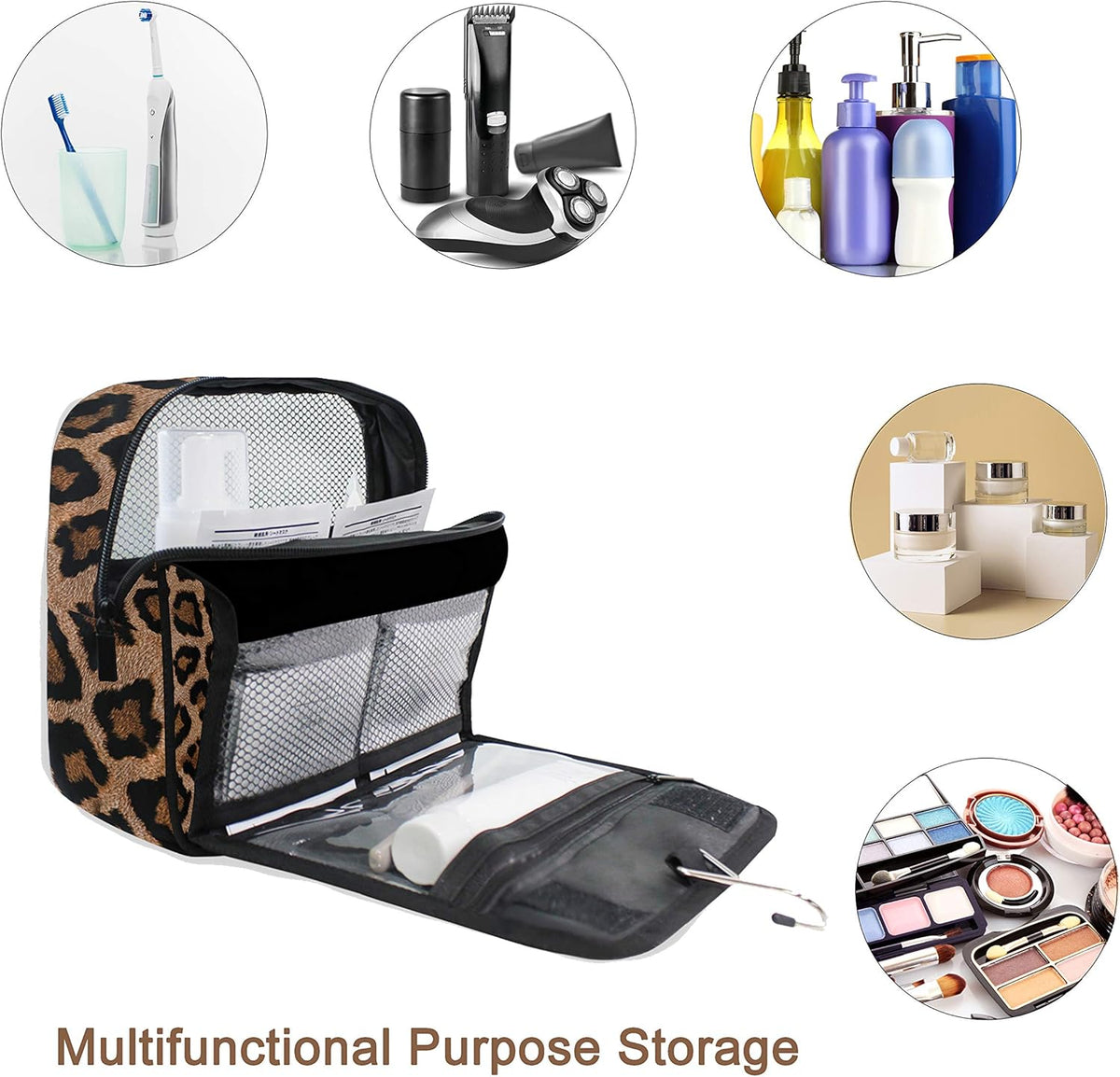 Hanging Travel Toiletry Bag Kit Makeup Case Cosmetics Organizer for Men Women - Colors A