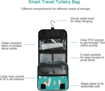Hanging Travel Toiletry Bag Kit Makeup Case Cosmetics Organizer for Men Women - Colors A