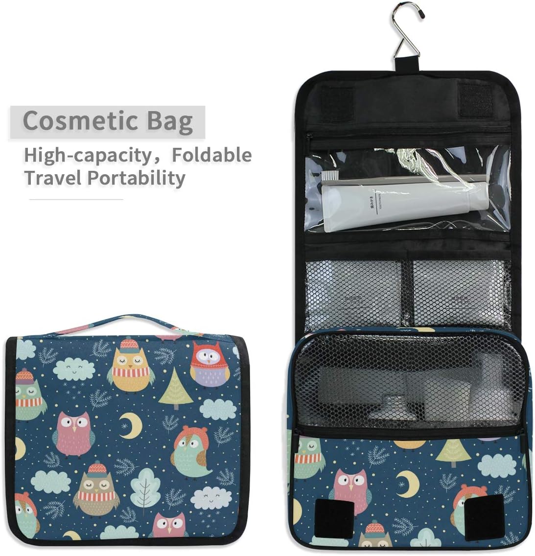 Hanging Travel Toiletry Bag Kit Makeup Case Cosmetics Organizer for Men Women - Colors A