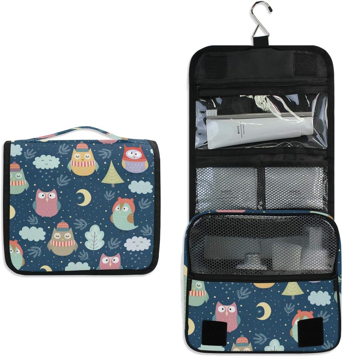 Hanging Travel Toiletry Bag Kit Makeup Case Cosmetics Organizer for Men Women - Colors A