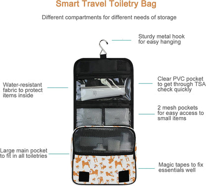 Hanging Travel Toiletry Bag Kit Makeup Case Cosmetics Organizer for Men Women - Colors A