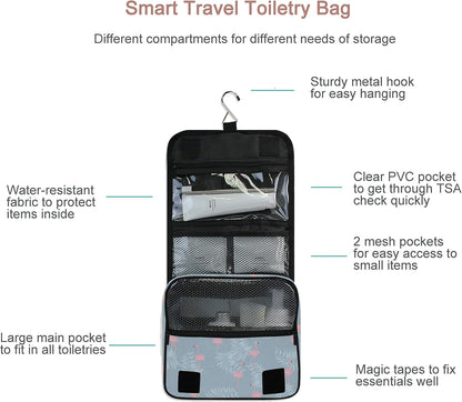 Hanging Travel Toiletry Bag Kit Makeup Case Cosmetics Organizer for Men Women - Colors A