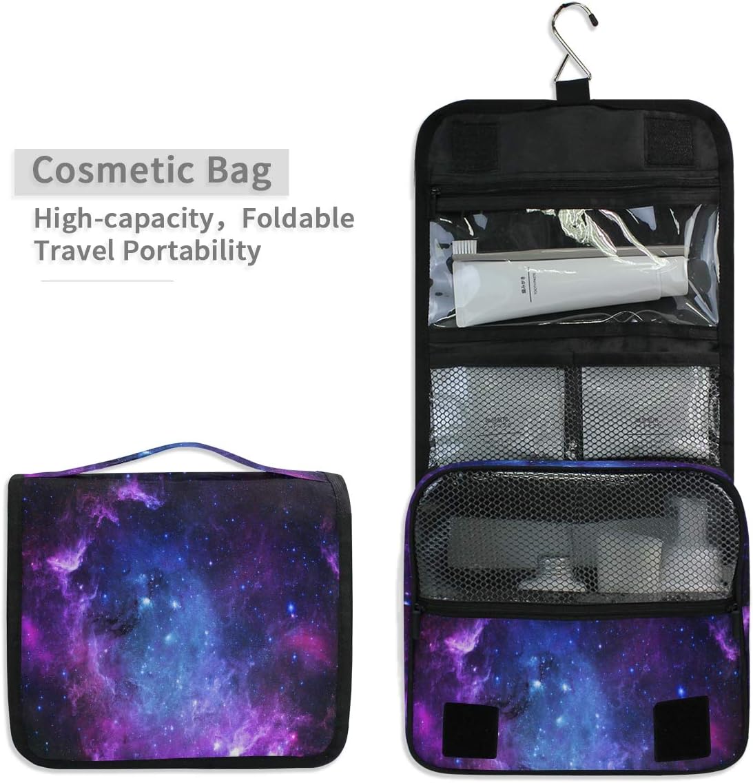 Hanging Travel Toiletry Bag Kit Makeup Case Cosmetics Organizer for Men Women - Colors A