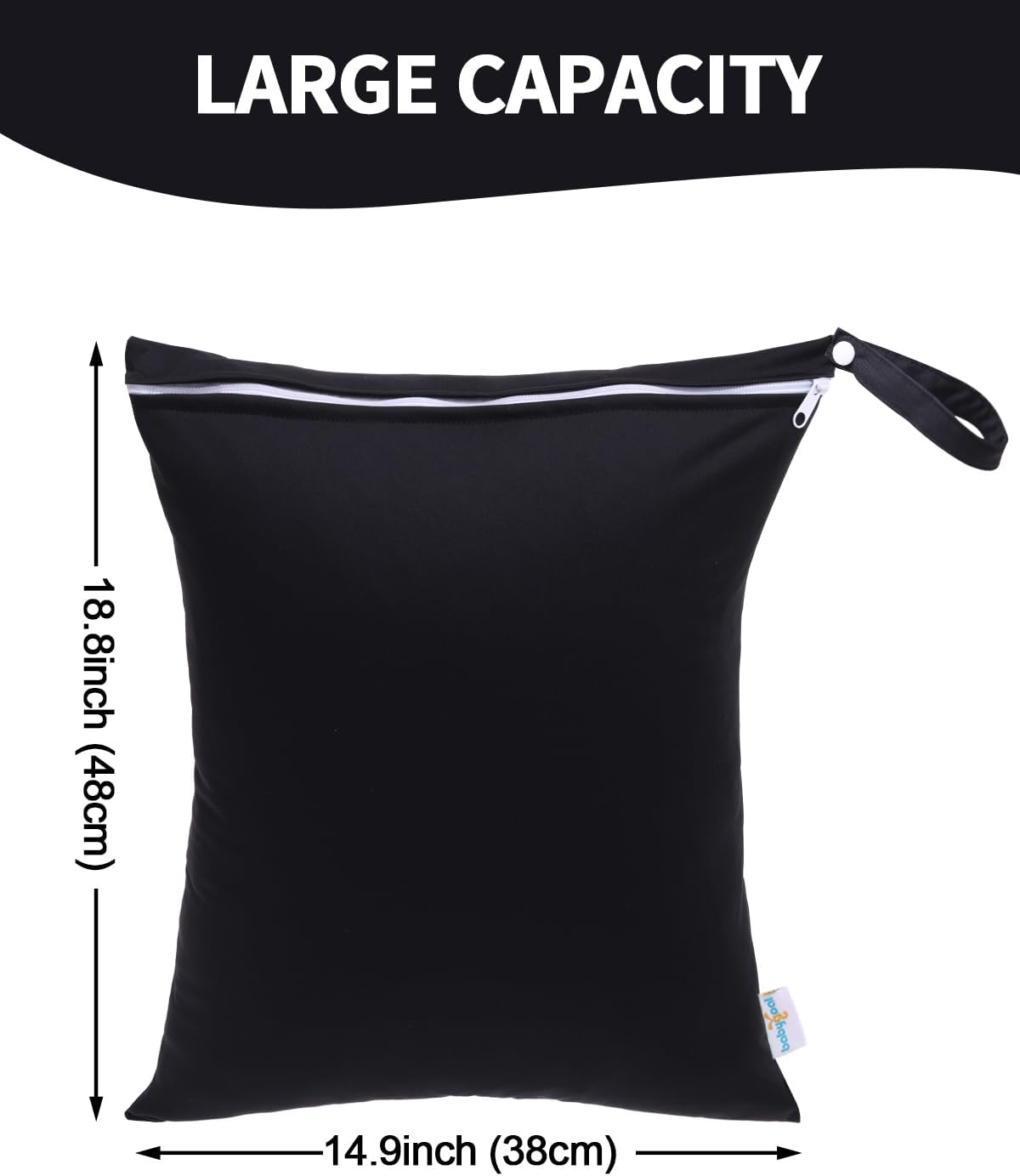 Travel Laundry Bags 2 Pack, Ideal for Travel, Gym and Swimming-Washable Waterproof Wet Dry Bags for Dirty Clothes, Bathing Suits and Swimsuits(black and grey)