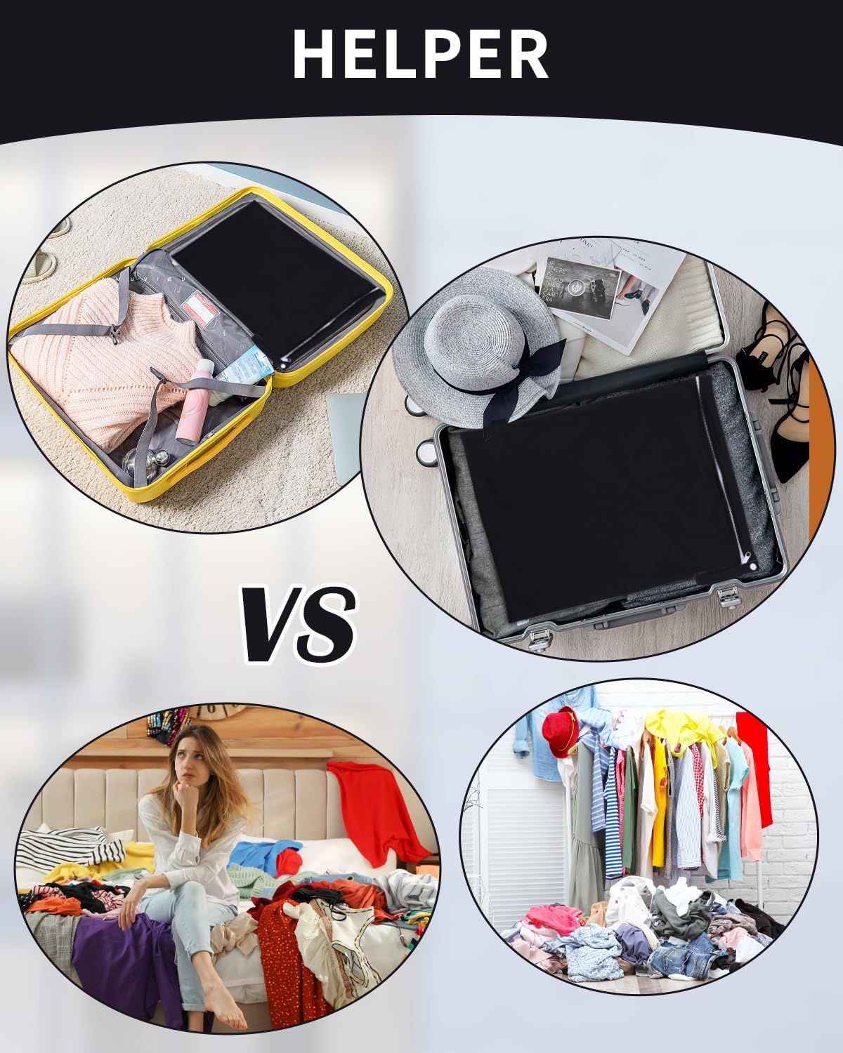 Travel Laundry Bags 2 Pack, Ideal for Travel, Gym and Swimming-Washable Waterproof Wet Dry Bags for Dirty Clothes, Bathing Suits and Swimsuits(black and grey)