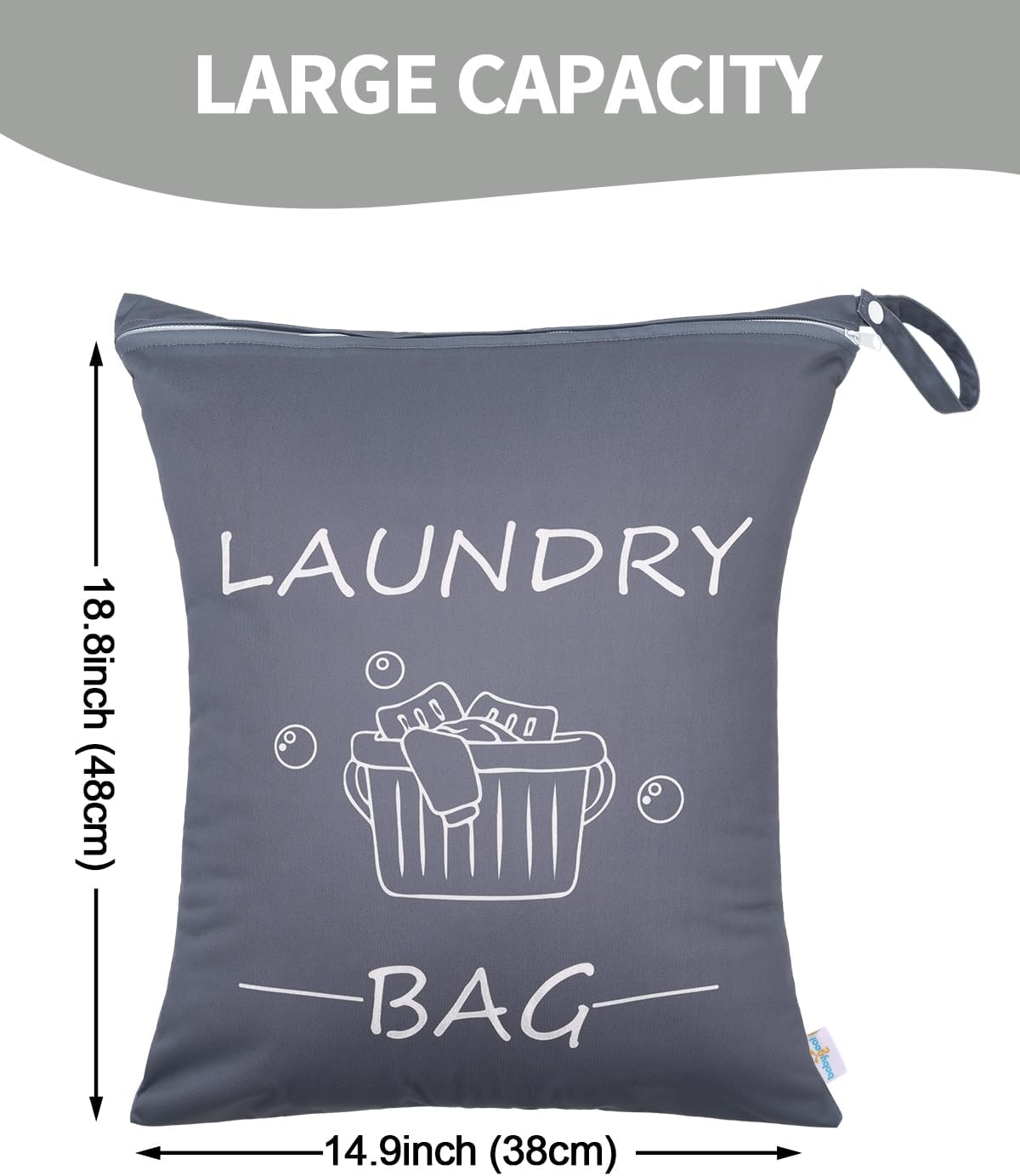 Travel Laundry Bags 2 Pack, Ideal for Travel, Gym and Swimming-Washable Waterproof Wet Dry Bags for Dirty Clothes, Bathing Suits and Swimsuits(black and grey)