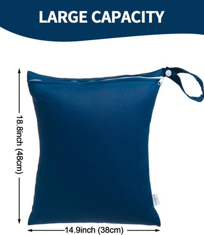 Travel Laundry Bags 2 Pack, Ideal for Travel, Gym and Swimming-Washable Waterproof Wet Dry Bags for Dirty Clothes, Bathing Suits and Swimsuits(black and grey)