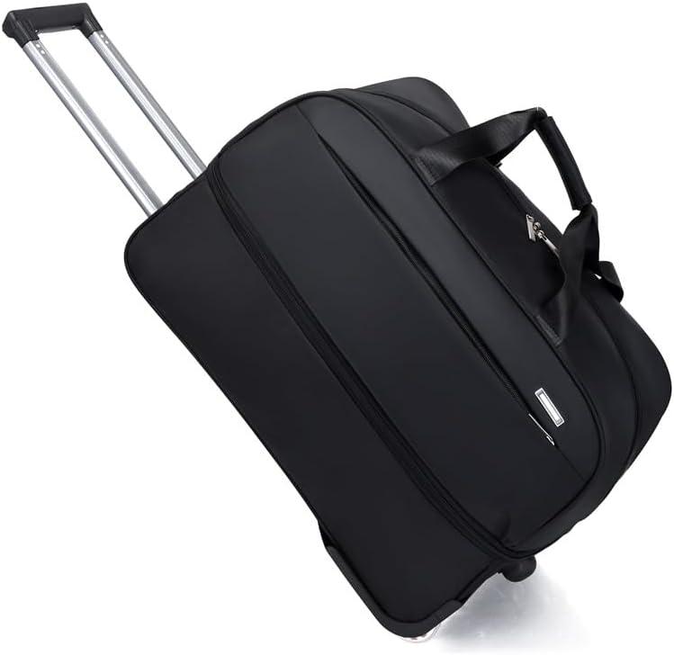 Expandable Rolling Duffel Bag with Wheels, Lightweight Roller Travel Tote for Women Men, Carry On Overnight Weekend Bag for Business Trip Travel