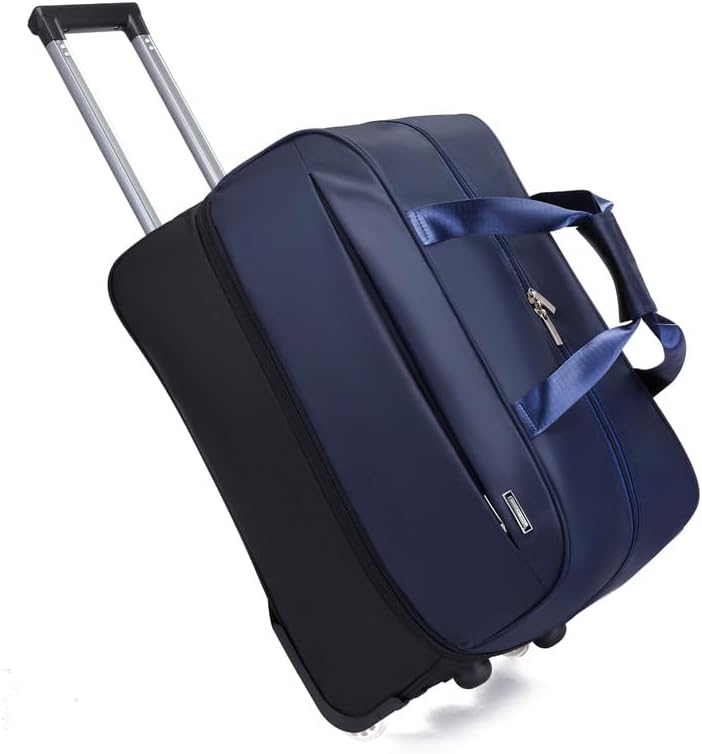 Expandable Rolling Duffel Bag with Wheels, Lightweight Roller Travel Tote for Women Men, Carry On Overnight Weekend Bag for Business Trip Travel