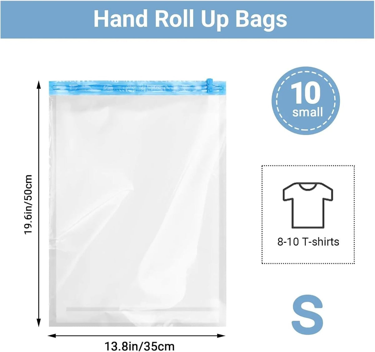 Travel Compression Bags, Roll Up Space Saver for Luggage, Cruise Ship Essentials Cothes(S)