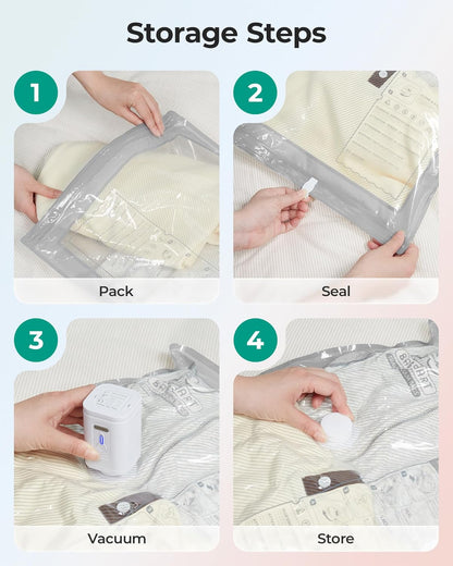 Vacuum Seal Storage Bags for Clothing Travel, 21 Pack Travel Essentials Bundle includes Laundry Bag & Waterproof Shoe Bag & TSA Approved Toiletry Bag, Hand Pump Included