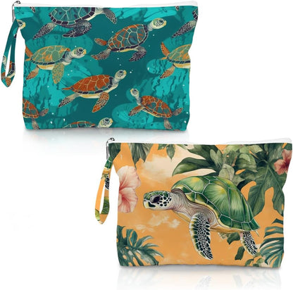Wet Bag, 2 Pack Travel Waterproof Reusable Dry Wet Separation Zipper Pouch for Gym Workout Beach Trip Cosmetic Toiletry Organizer