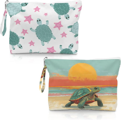 Wet Bag, 2 Pack Travel Waterproof Reusable Dry Wet Separation Zipper Pouch for Gym Workout Beach Trip Cosmetic Toiletry Organizer