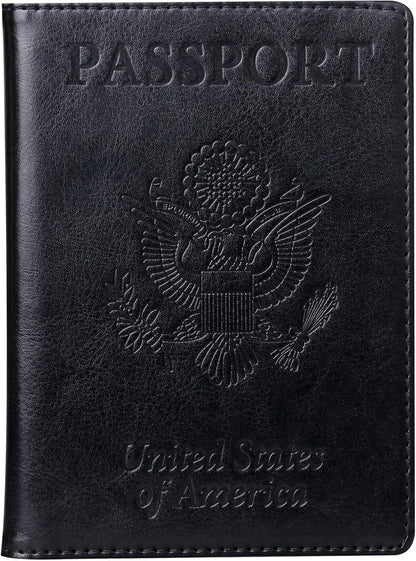 Passport Holder for Travel Women Men, Valentines Day Gifts PU Leather Wallet Cover Case Sleeve, Waterproof Protected Document Organizer, Vacation Plane Cruise Travel Essentials