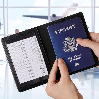 Passport Holder for Travel Women Men, Valentines Day Gifts PU Leather Wallet Cover Case Sleeve, Waterproof Protected Document Organizer, Vacation Plane Cruise Travel Essentials