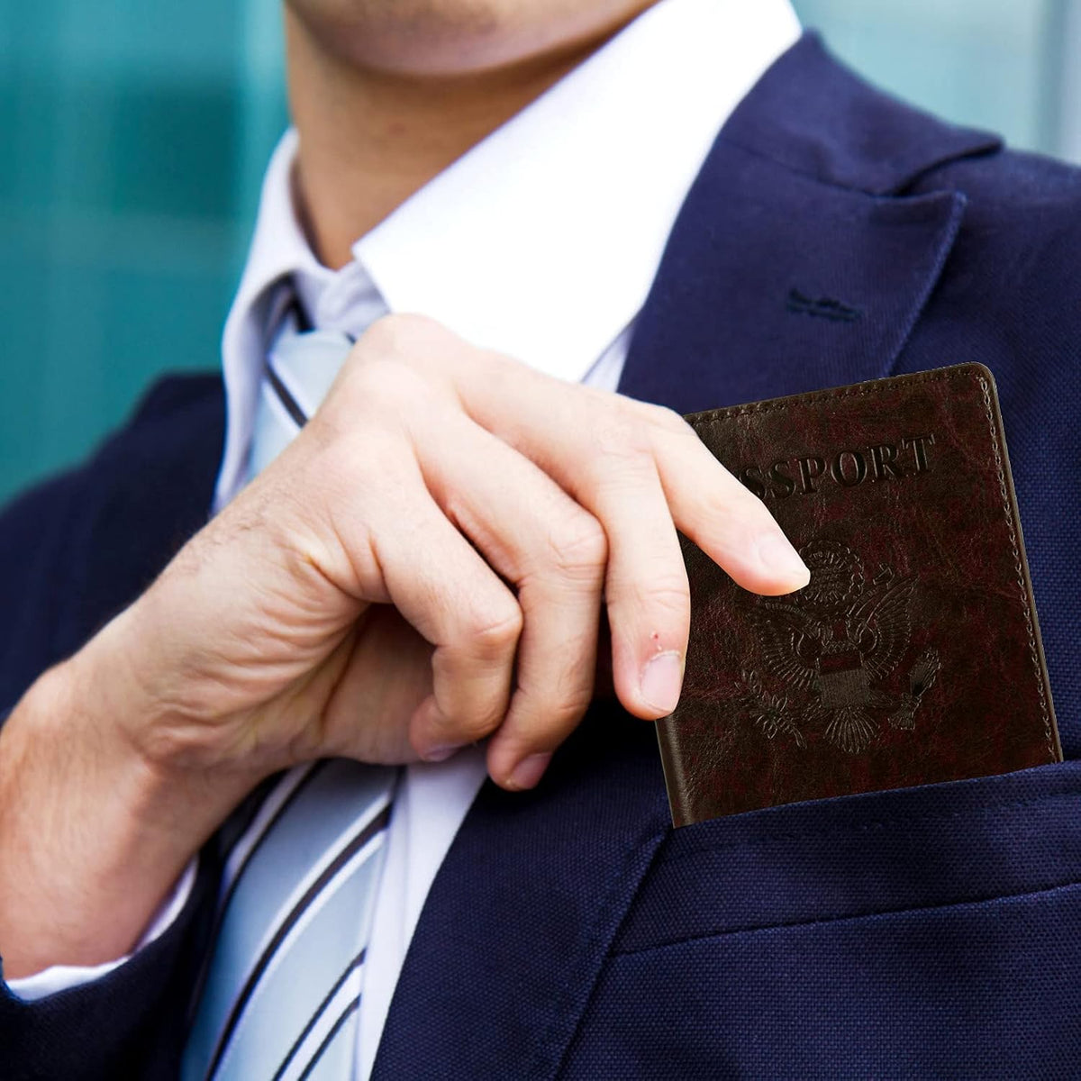 Passport Holder for Travel Women Men, Valentines Day Gifts PU Leather Wallet Cover Case Sleeve, Waterproof Protected Document Organizer, Vacation Plane Cruise Travel Essentials