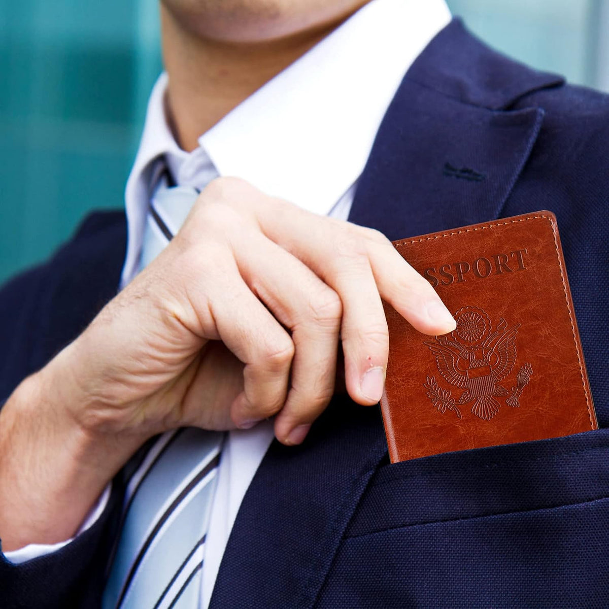 Passport Holder for Travel Women Men, Valentines Day Gifts PU Leather Wallet Cover Case Sleeve, Waterproof Protected Document Organizer, Vacation Plane Cruise Travel Essentials