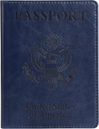 Passport Holder for Travel Women Men, Valentines Day Gifts PU Leather Wallet Cover Case Sleeve, Waterproof Protected Document Organizer, Vacation Plane Cruise Travel Essentials