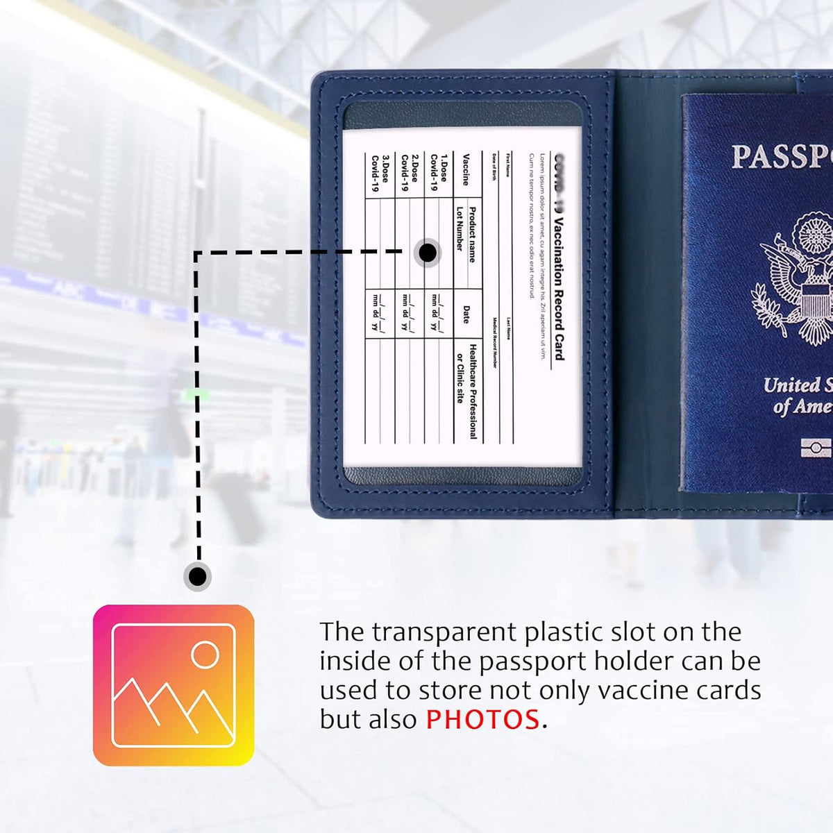 Passport Holder for Travel Women Men, Valentines Day Gifts PU Leather Wallet Cover Case Sleeve, Waterproof Protected Document Organizer, Vacation Plane Cruise Travel Essentials