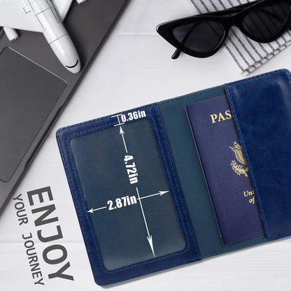 Passport Holder for Travel Women Men, Valentines Day Gifts PU Leather Wallet Cover Case Sleeve, Waterproof Protected Document Organizer, Vacation Plane Cruise Travel Essentials