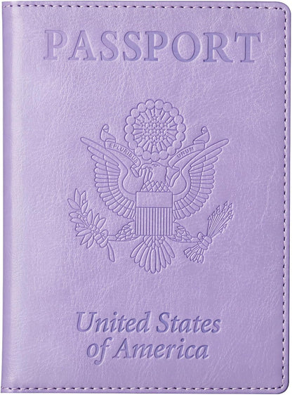 Passport Holder for Travel Women Men, Valentines Day Gifts PU Leather Wallet Cover Case Sleeve, Waterproof Protected Document Organizer, Vacation Plane Cruise Travel Essentials
