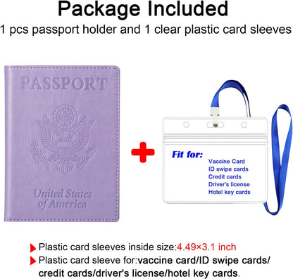 Passport Holder for Travel Women Men, Valentines Day Gifts PU Leather Wallet Cover Case Sleeve, Waterproof Protected Document Organizer, Vacation Plane Cruise Travel Essentials