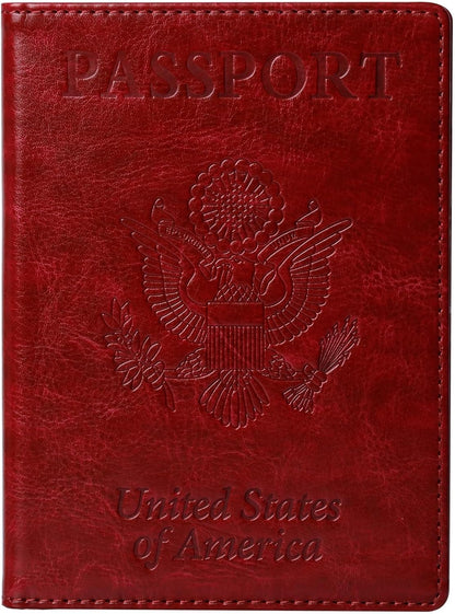 Passport Holder for Travel Women Men, Valentines Day Gifts PU Leather Wallet Cover Case Sleeve, Waterproof Protected Document Organizer, Vacation Plane Cruise Travel Essentials