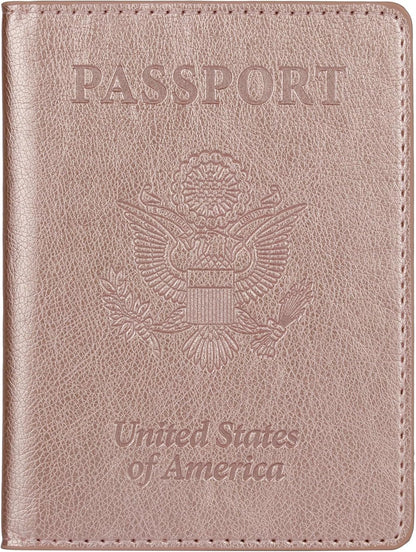 Passport Holder for Travel Women Men, Valentines Day Gifts PU Leather Wallet Cover Case Sleeve, Waterproof Protected Document Organizer, Vacation Plane Cruise Travel Essentials