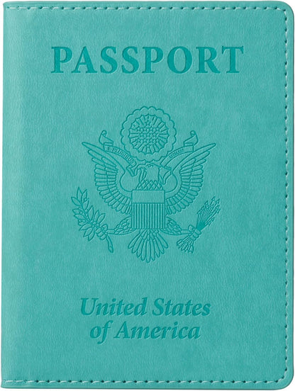 Passport Holder for Travel Women Men, Valentines Day Gifts PU Leather Wallet Cover Case Sleeve, Waterproof Protected Document Organizer, Vacation Plane Cruise Travel Essentials
