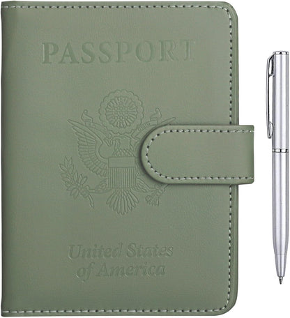 Passport Holder for Travel Women Men, Valentines Day Gifts PU Leather Wallet Cover Case Sleeve, Waterproof Protected Document Organizer, Vacation Plane Cruise Travel Essentials