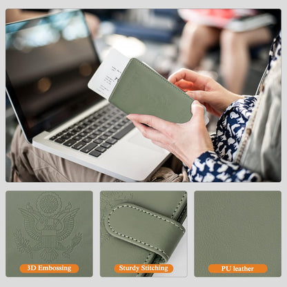 Passport Holder for Travel Women Men, Valentines Day Gifts PU Leather Wallet Cover Case Sleeve, Waterproof Protected Document Organizer, Vacation Plane Cruise Travel Essentials