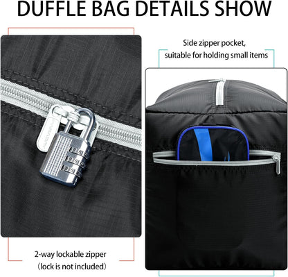 Foldable Duffel Bag 30" / 75L Lightweight with Water Rresistant for Travel-Black