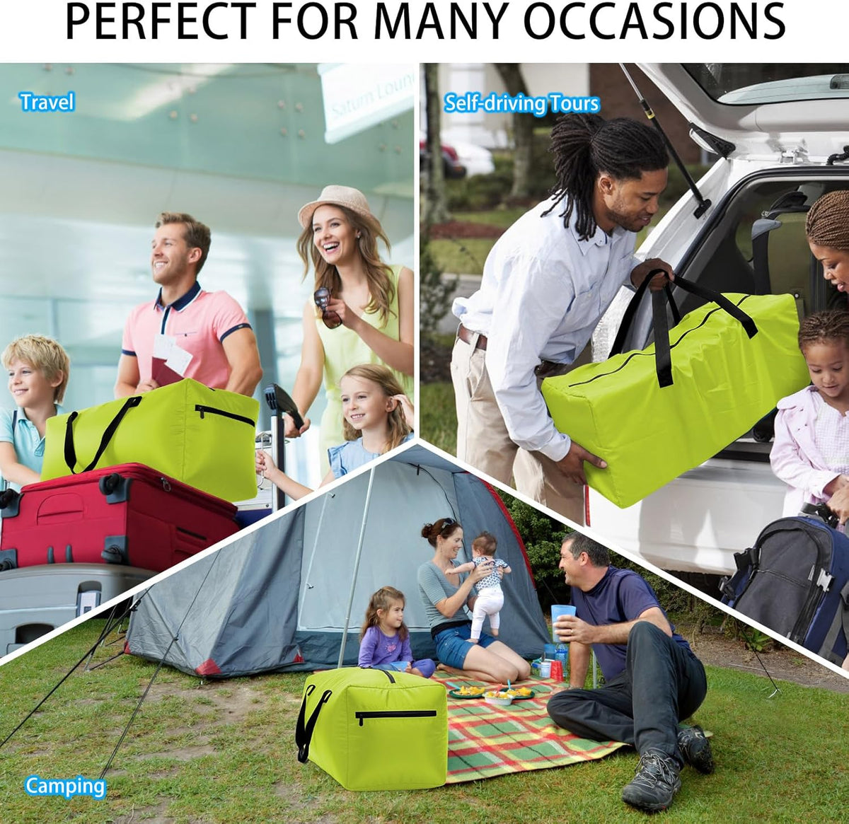 Foldable Duffel Bag 30" / 75L Lightweight with Water Rresistant for Travel-Black