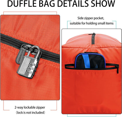 Foldable Duffel Bag 30" / 75L Lightweight with Water Rresistant for Travel-Black