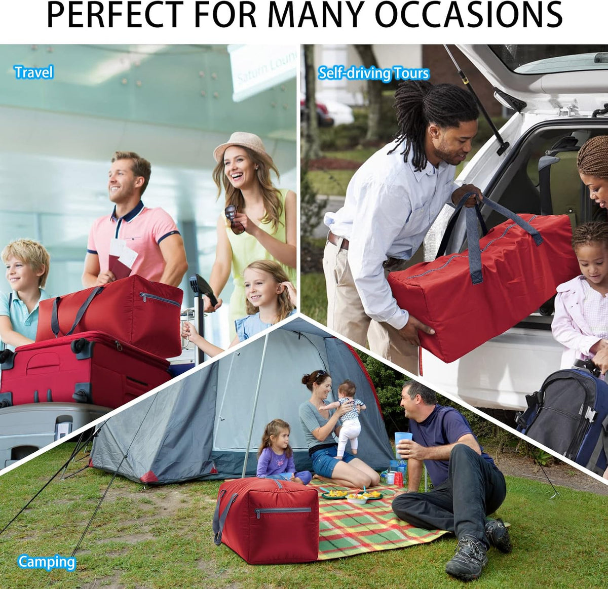 Foldable Duffel Bag 30" / 75L Lightweight with Water Rresistant for Travel-Black