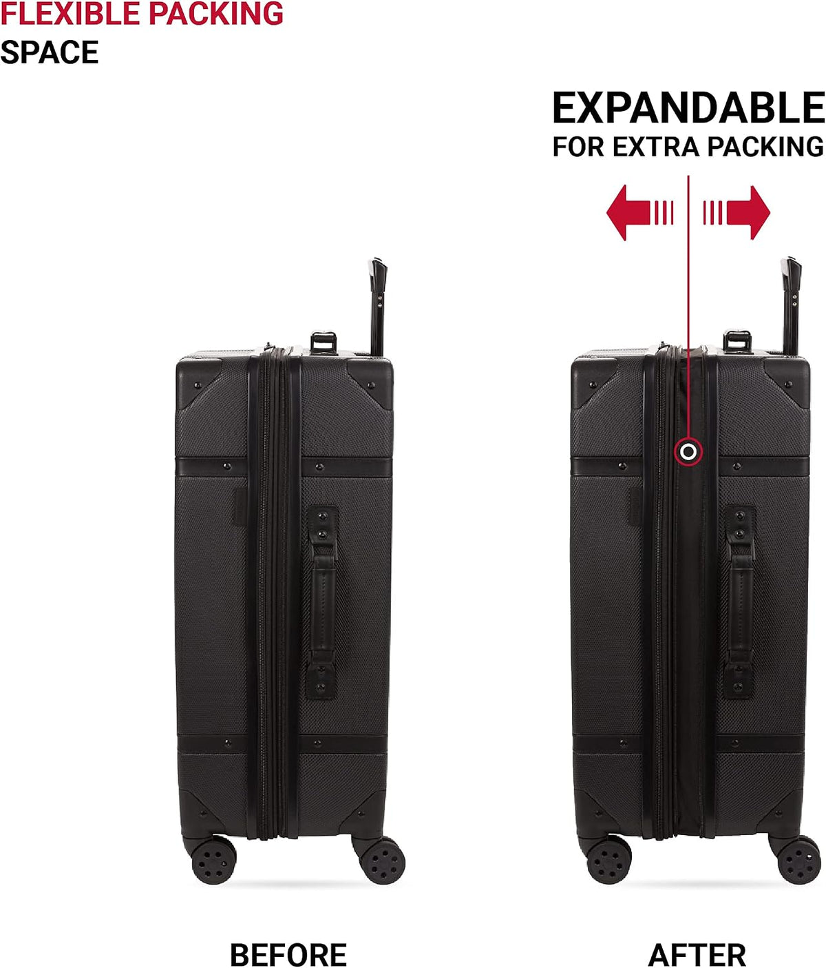 7739 Hardside Luggage Trunk with Spinner Wheels, White, Carry-On 19-Inch