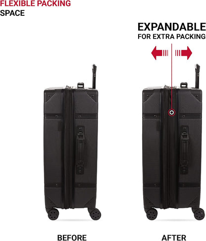 7739 Hardside Luggage Trunk with Spinner Wheels, White, Carry-On 19-Inch