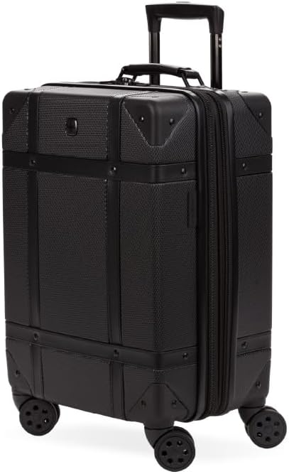 7739 Hardside Luggage Trunk with Spinner Wheels, White, Carry-On 19-Inch