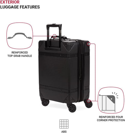 7739 Hardside Luggage Trunk with Spinner Wheels, White, Carry-On 19-Inch