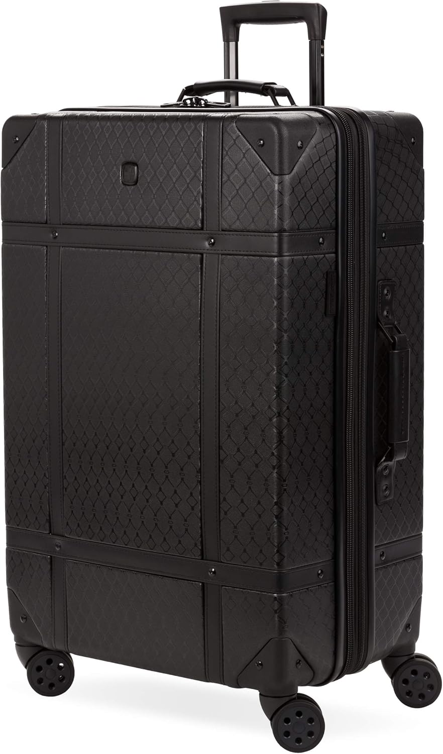 7739 Hardside Luggage Trunk with Spinner Wheels, White, Carry-On 19-Inch
