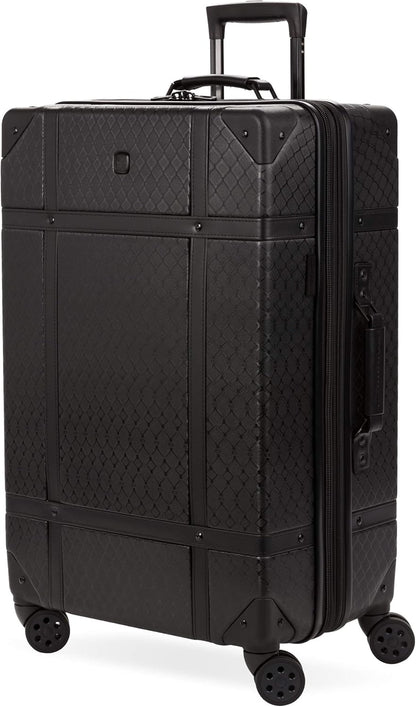 7739 Hardside Luggage Trunk with Spinner Wheels, White, Carry-On 19-Inch