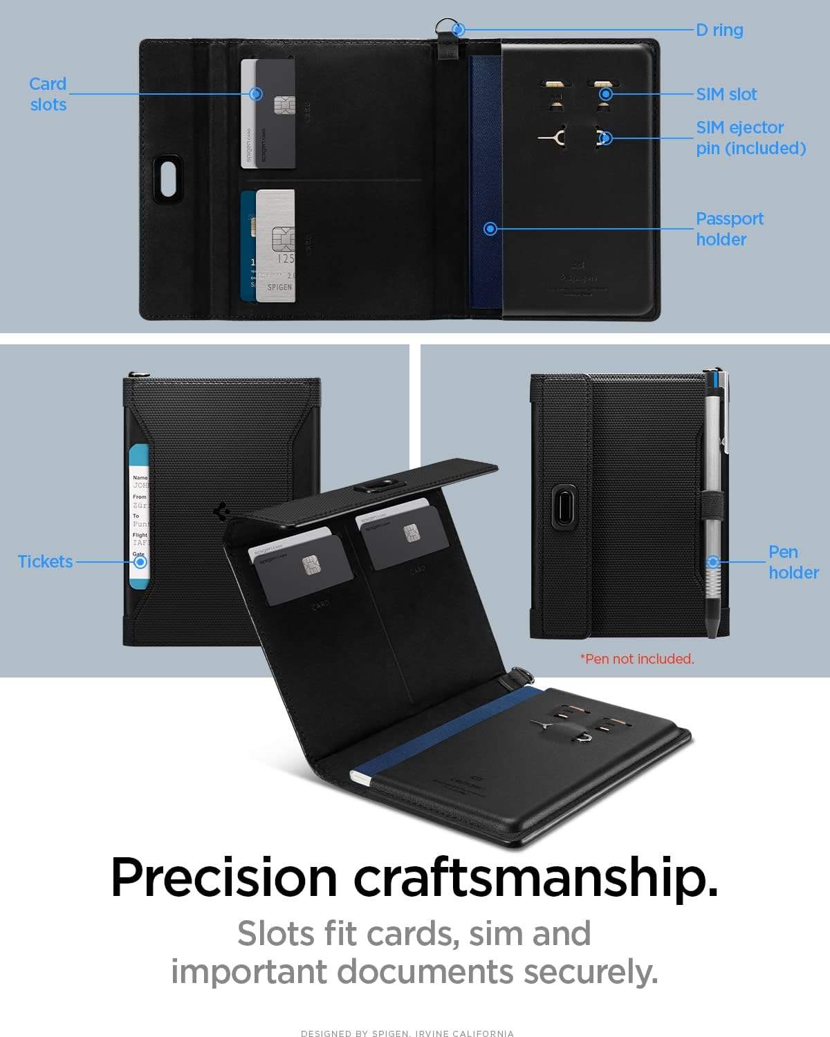 Life for Passport Card Cover Holder with RFID Blocking Technology Wallet Travel Documents Organizer Protector Accessories, SIM Card Pin Included