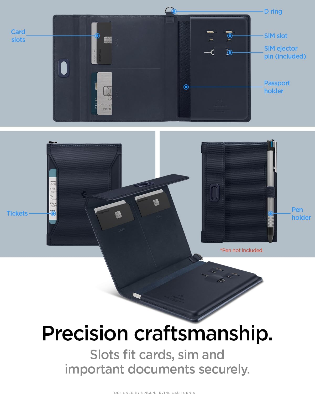 Life for Passport Card Cover Holder with RFID Blocking Technology Wallet Travel Documents Organizer Protector Accessories, SIM Card Pin Included