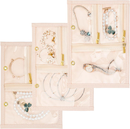 Travel Jewelry Case Organizer for Women, Jewelry Storage Book with Small Pouch, Travel Jewelry Bag Case for Traveling Necklace, Earrings, Rings, Bracelet Organizer